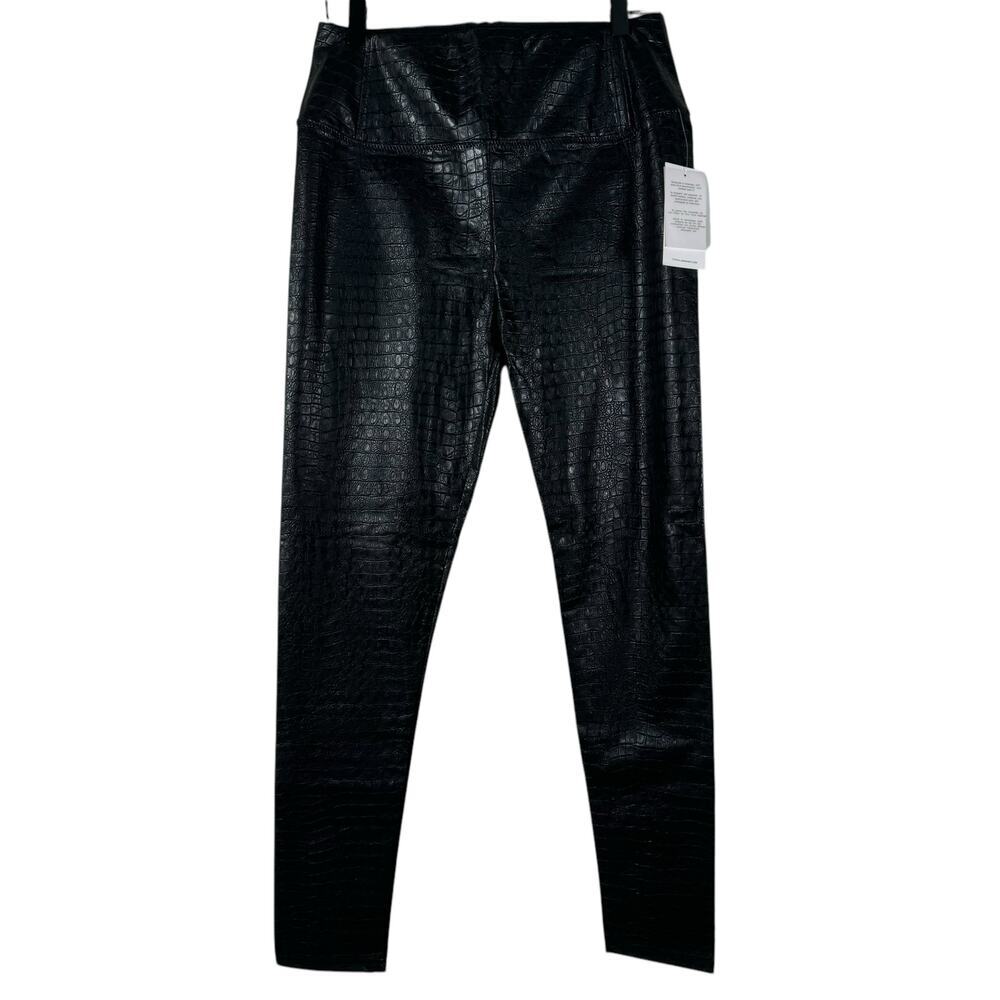 NEW 7 FOR ALL MANKIND Womens Crocodile Faux Leather Paneled Legging Pull On M